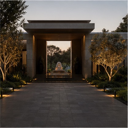 Private residence garden view
