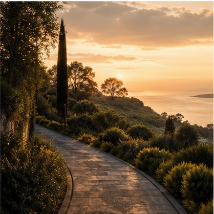 Neighbourhood approach at golden hour