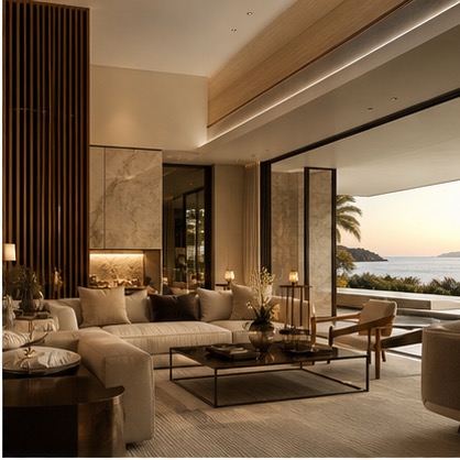Private clubhouse lounge interior
